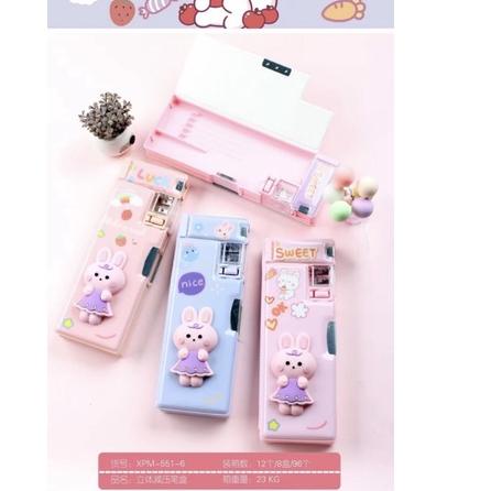 

Hot - pencil case magnet squishy motif rabbit kelinci satuan