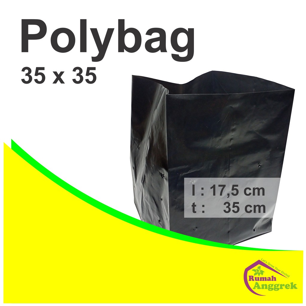 Polybag 35 x 35 cm pot besar dewasa anggrek tanah cymbidium polibag plastik hitam polibek kresek