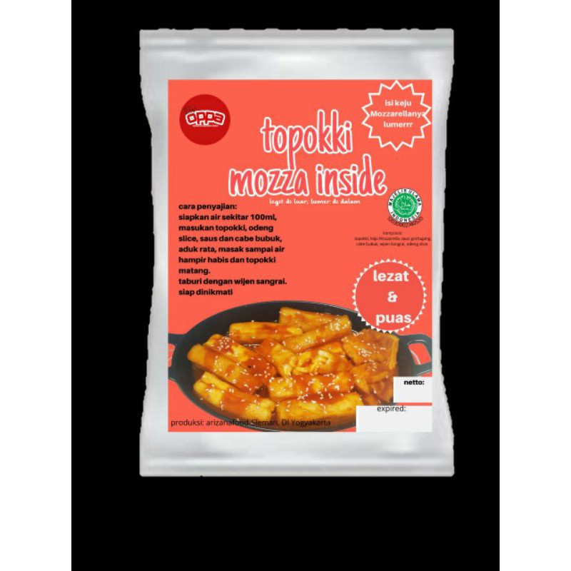 

[Agen] TOPOKKI/ tteokbokki/ topoki MOZZA INSIDE makanan korea korean food frozen instan halal murah