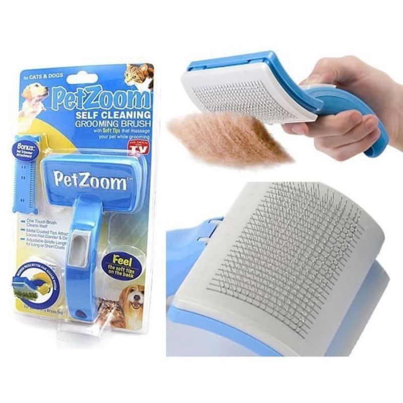 PetZoom Cleaning Grooming Brush / Pet Zoom Sisir Hewan Anjing Dan Kucing