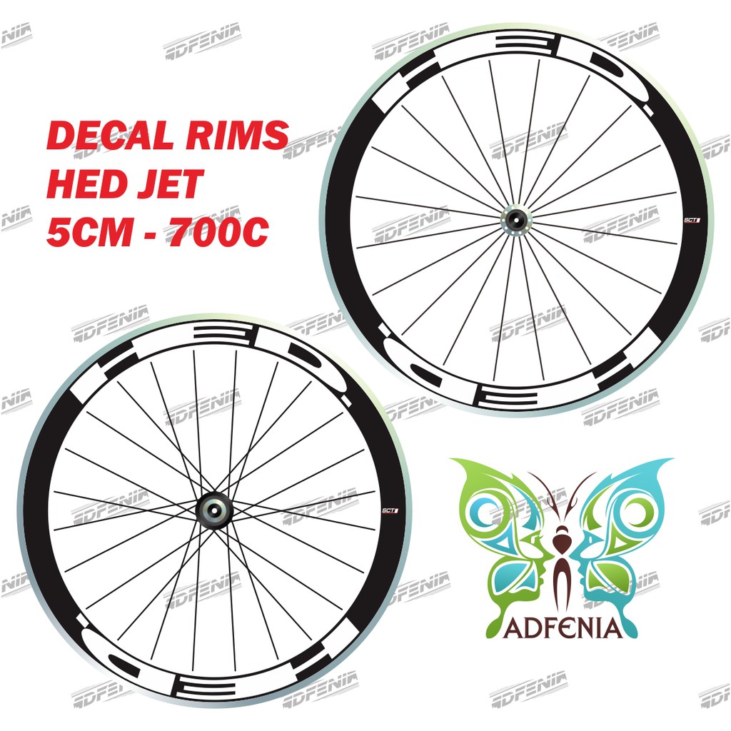 Stiker HED JET lebar 4 cm Sticker Decal Rims Velg Roadbike Fixedgear 700c