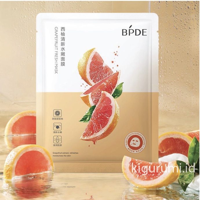 BPDE Natural Facial Sheet Mask Masker Wajah Masker Buah EM036