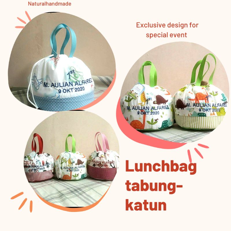 LUNCH BAG TABUNG KLASIK TAS NASI TUMPENG - SOUVENIR ULANG TAHUN ANAK CUSTOM