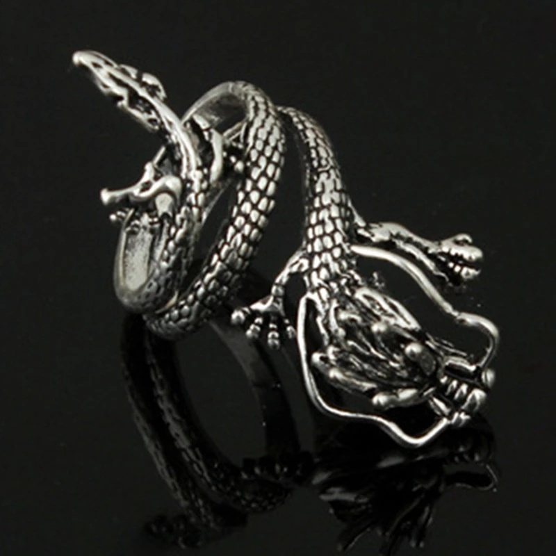 [Fashion Simple Retro Adjustable Exaggerated Dragon Rings For Men] [ Elegant Finger Ring] [Lovely Jewelry Gifts For Boy Friends]