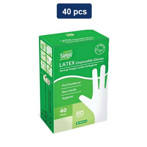 Sensi Latex Disposable Glove Size L 40 pcs Shopee Indonesia