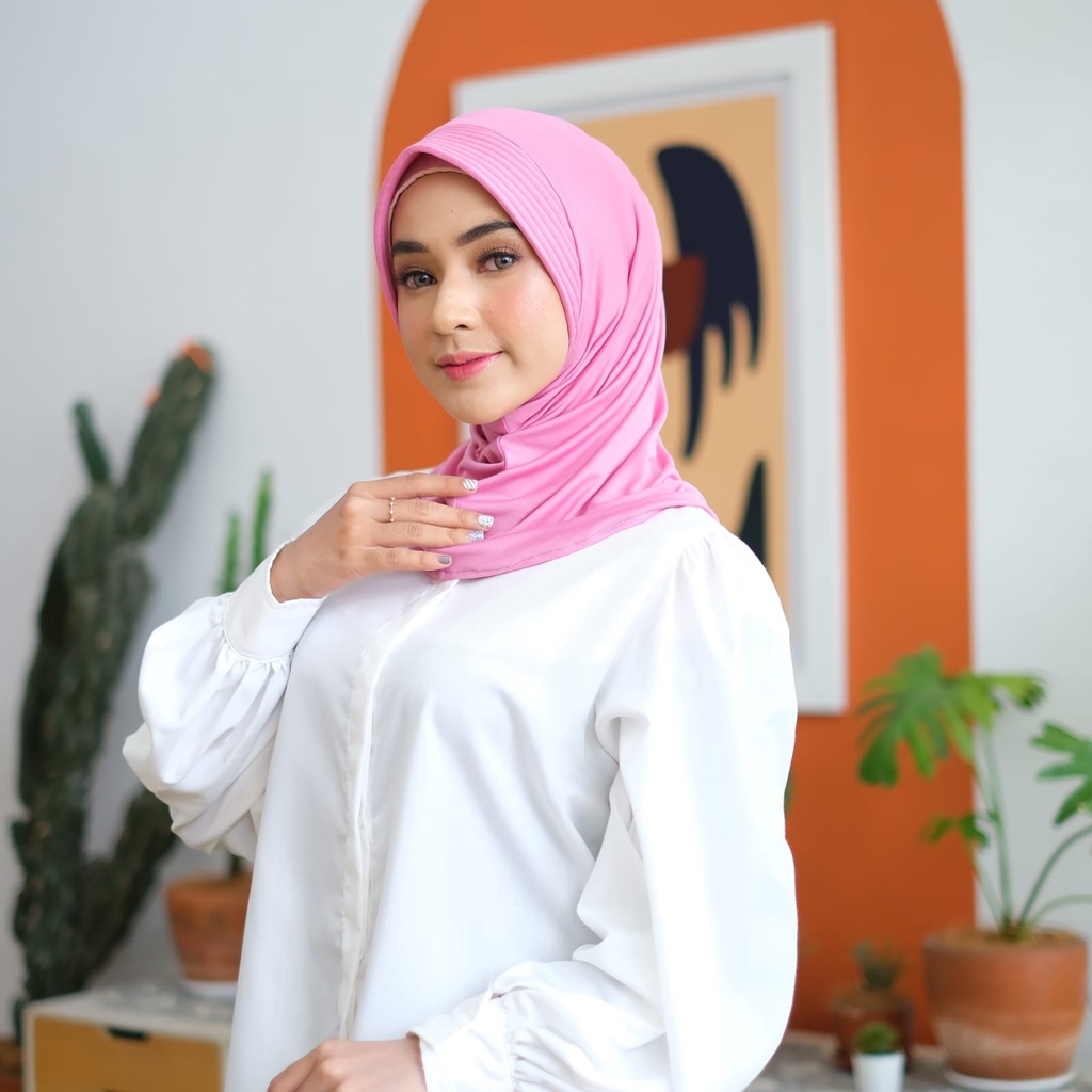 Hijab Instan Sporty Volly | Kerudung Khimar Instan Pet Jersey⁷