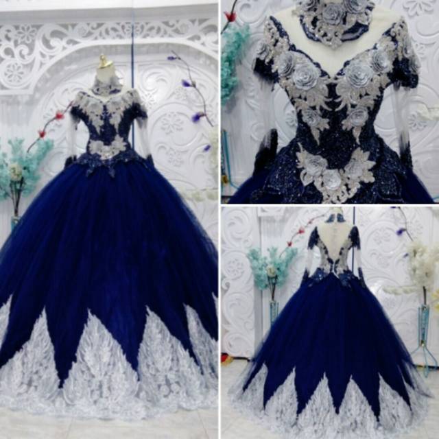 102 Gambar Baju Pengantin Warna Navy Terbaru Modelbajuid