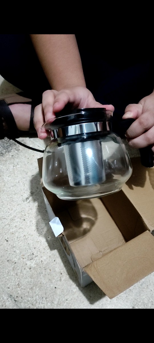 Miniso Teko Kaca 700ml Glass Teapot Infuser Ketel Teh Aman Tea Pot