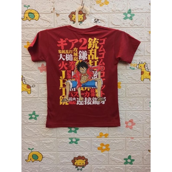 KAOS ANAK ONE PIECE WARNA MERAH