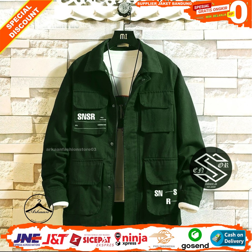 [ BAYAR DI TEMPAT / COD ] AKN JAKET SEMI PARKA SNSR / JAKET PARKA TRUCKER PRIA TERBARU