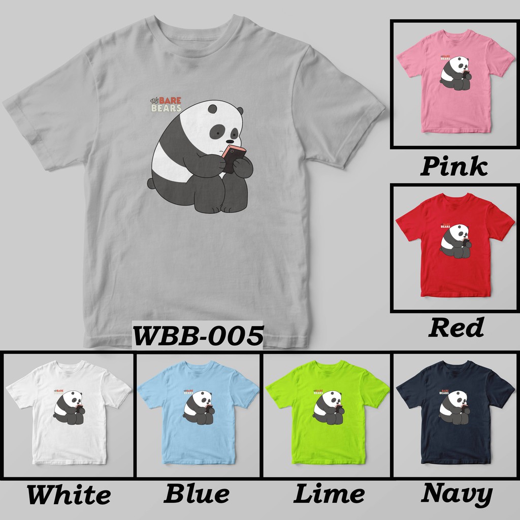 [FREE NAMA !!] Kaos Anak &amp; Family We Bare Bears 100% COTTON PREMIUM