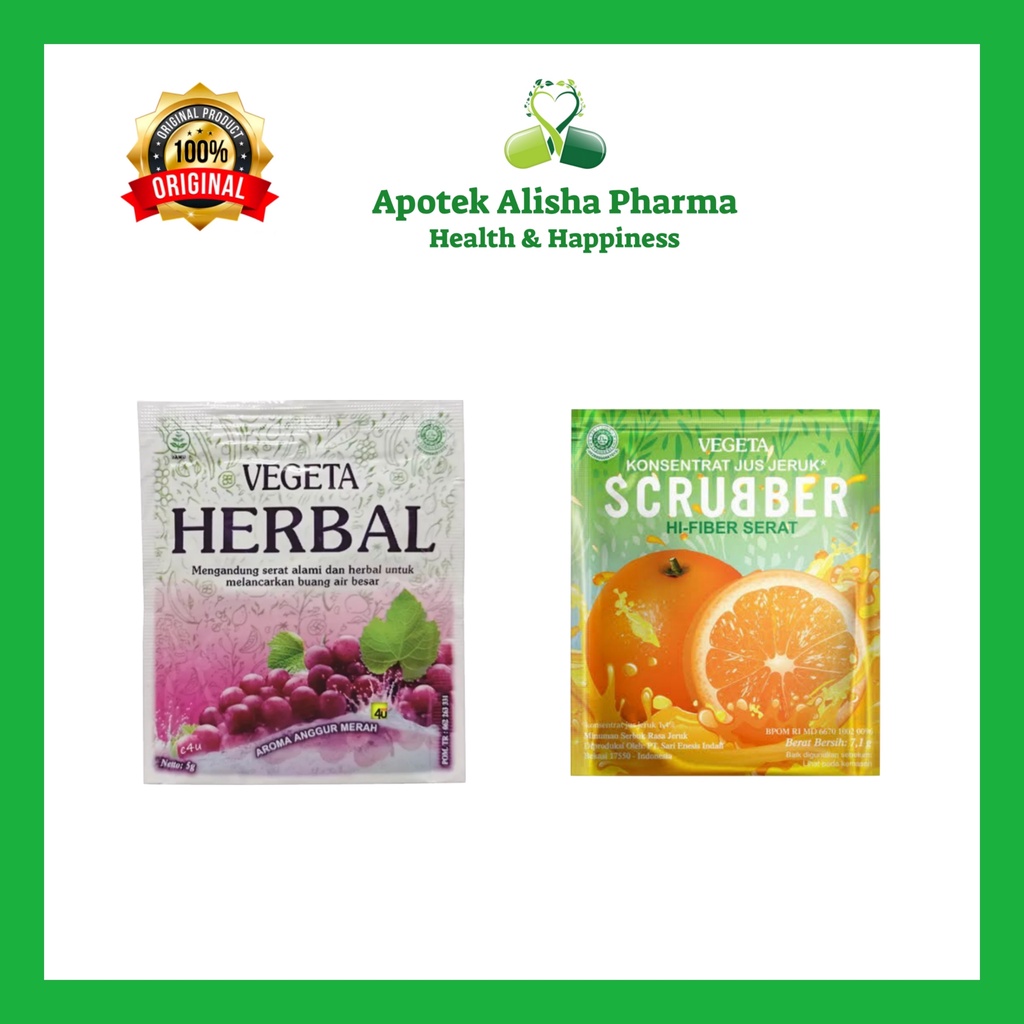 Vegeta Herbal Anggur / Vegeta Scrubber Jeruk Sachet - Suplemen Kesehatan Tinggi Serat Pelancar BAB