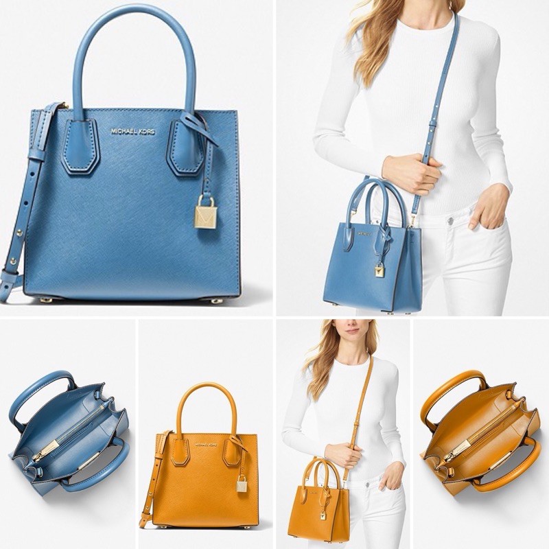 MICHAEL KORS Mercer Medium Saffiano Leather Accordion Crossbody Bag