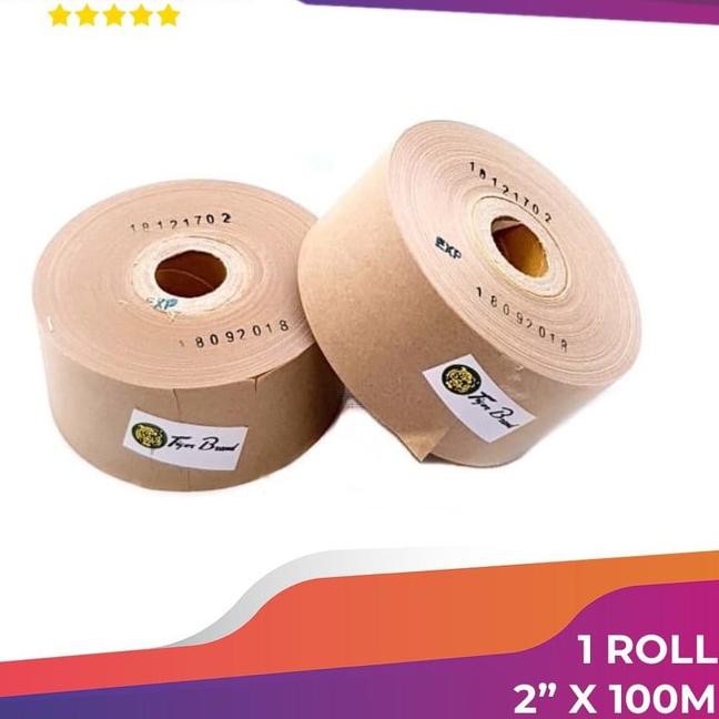 

Ready ey Lakban Air 2" Inch x 100M Gummed paper craft Tape Tiger Kraft 1 ROLL 8C Terlaris`