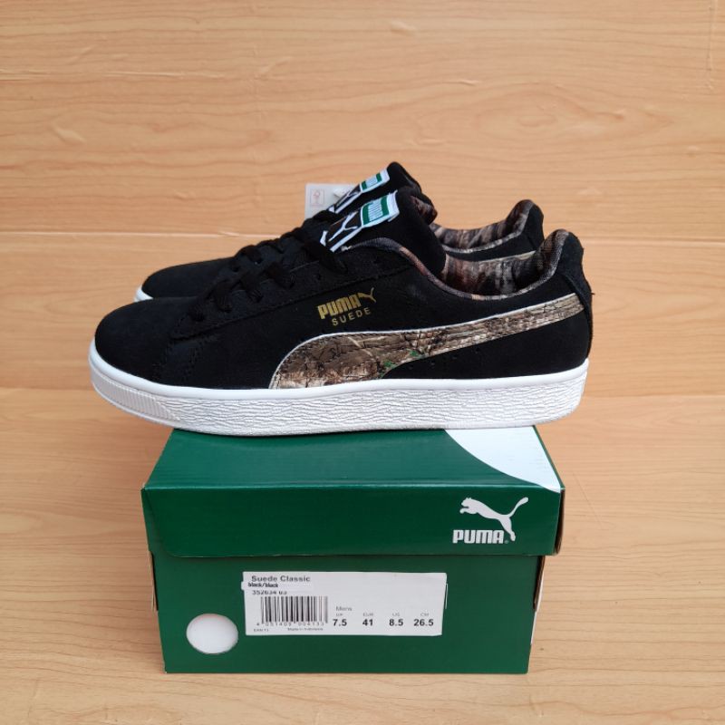 puma suede black army