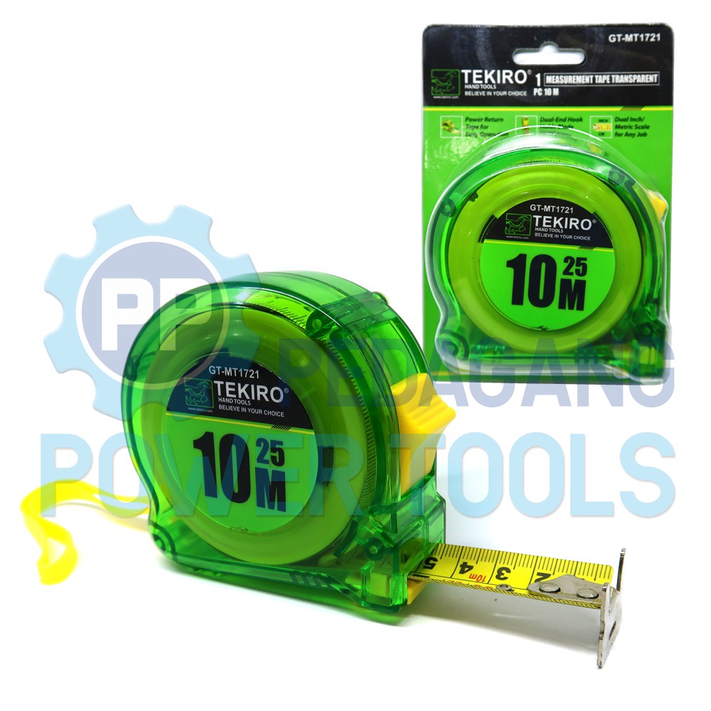 TEKIRO ROL METERAN 10 METER TRANSPARAN 10M MEASURING TAPE GT-MT1721
