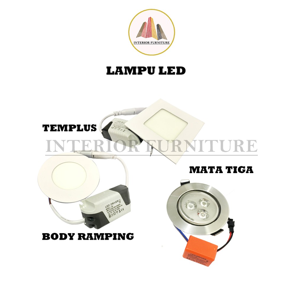 Lampu Downlight Lampu led panel led panel bulat Downlight / Lampu LED Downlight Panel 3W 3 Mata