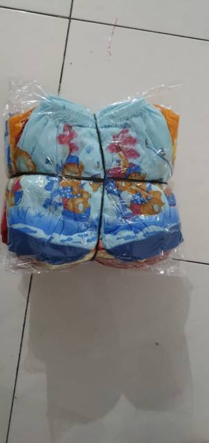 1 LUSIN CELANA PENDEK WARNA bayi salur motif gambar warna sablon biru merah oranye newborn 1th