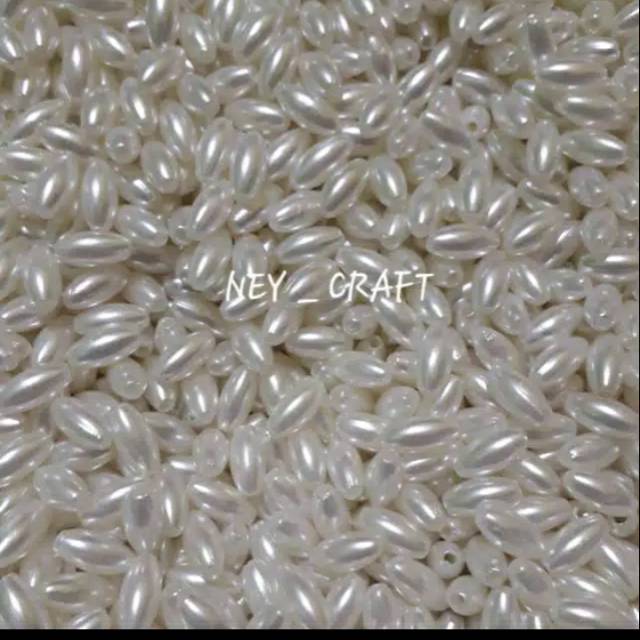 (40pcs) Mutiara padi 6*12 / mutiara variasi padi / manik oval