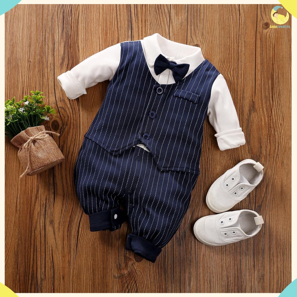 Baju bayi import KOREA jumpsuit jumper lengan panjang anak model Tuxedo Best seller