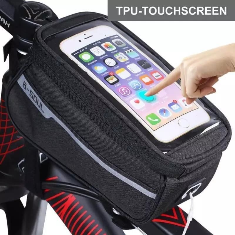 tas sapeda waterproof smartphone bisa semua jenis sepeda merk B-SOUL  - Hitam