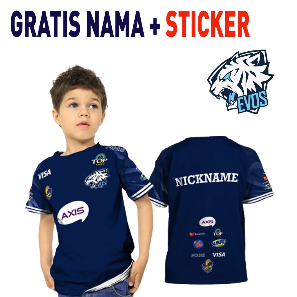 Kaos Jersey EVOS anak 2021 kaos evos anak baju evos free fire mobile legends kaos anak anak