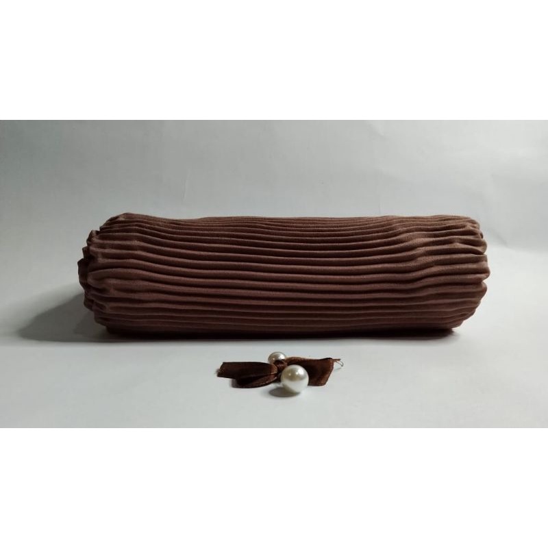 Pashmina Diamond Plisket Full Lidi Tanpa Garis Tengah 175 cm x 75 cm-Latte