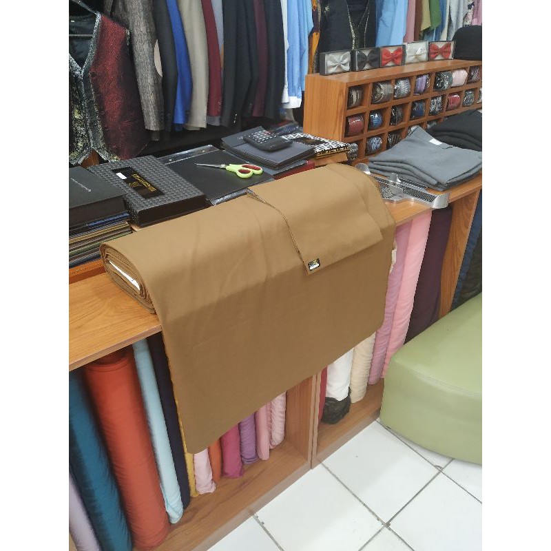 kain seragam pdh khaki asn pemda pemkot luizzi warna tua size L atau XL