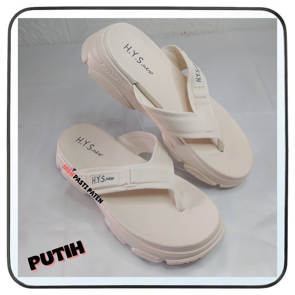 Sandal jepit wedges import wanita original hys Sendal flip flop