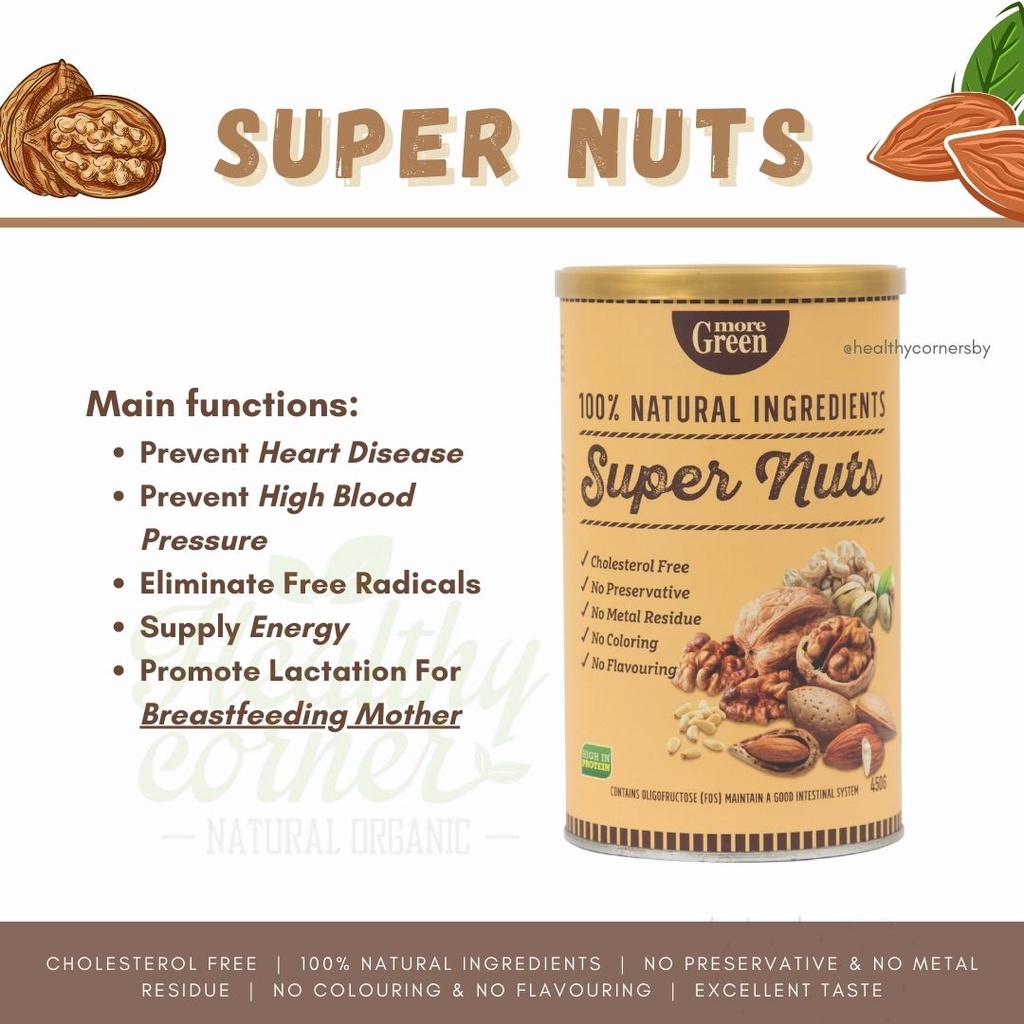 

Super Nuts Powder ( Minuman Nutrisi Booster Milk Penambah ASI ) More Green - 450 Gram