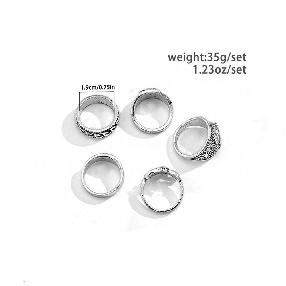 Nickolas1 Pria Set Cincin Hip-hop Retro Wanita Laki-Laki Geometris Logam Gaya Punk Cincin Pria Jari Cincin