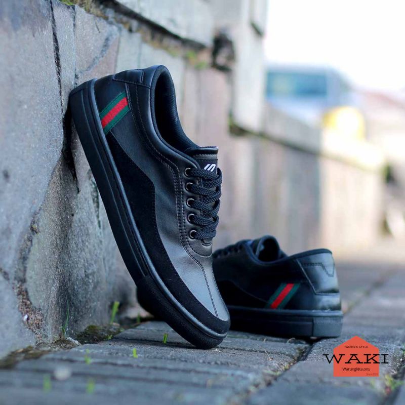 Sepatu Hitam Pria Kasual Sepatu Kerja Sepatu Pria Sneakers FULL black Sepatu Pria hitam