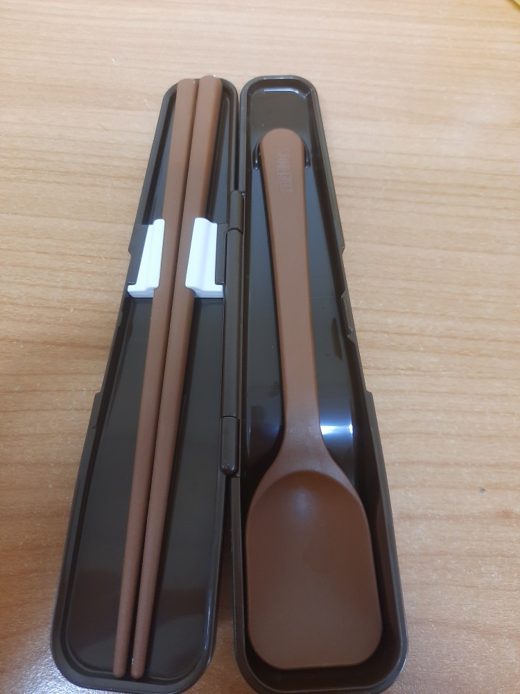Thermos Sendok Sumpit Travel Cutlery Set - Brown (cpe-001-bw)