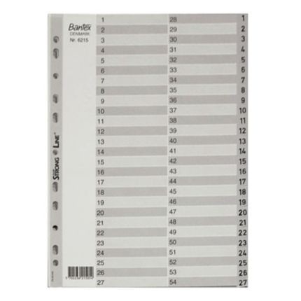 

Bantex Numerical Indexes A4 54 Pages (1-54 index) #6215 05