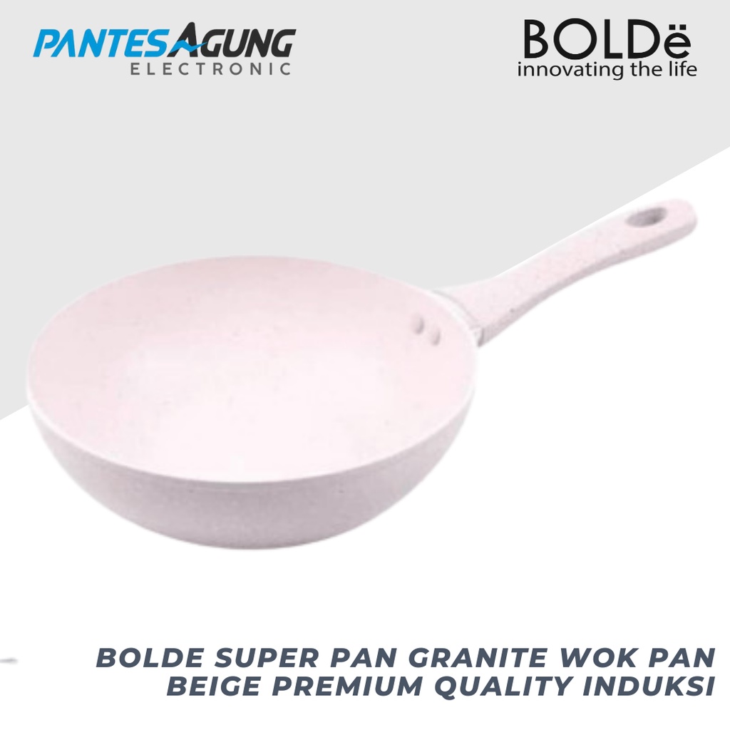 BOLde super pan granite Wok Pan beige premium quality induksi