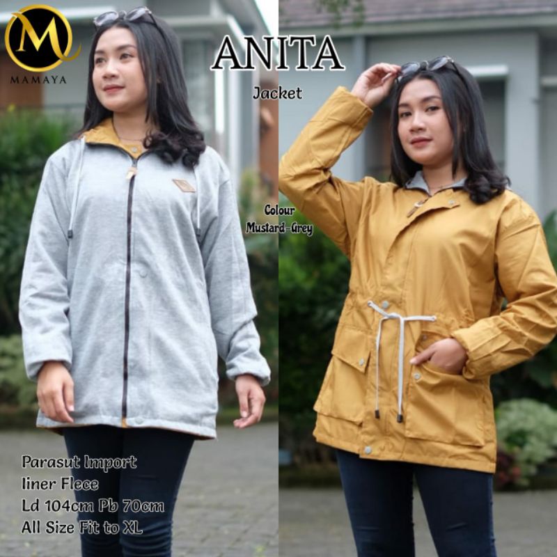 Anita Jacket By Mamaya / Jaket Parasut Import Wanita Bolak Balik / Jacket Bolak balik / bisa COD