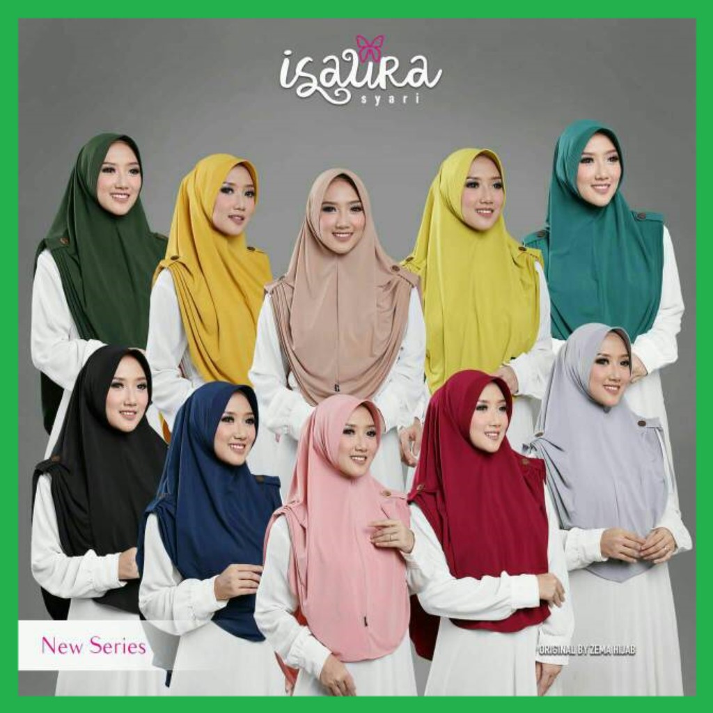 Isaura Instant Syari / Isaura Syar'i Hijab Instan Jilbab Bergo Pad Antem / Khimar Instan With Pet