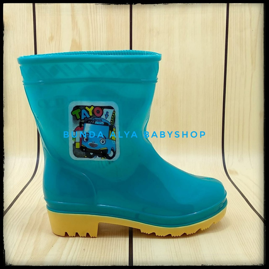 Sepatu Boots Air Anak Motif Kartun Musim Hujan Bahan Karet Terbaru Sepatu Boots Air Anak Laki Laki 1 - 4 Tahun Bus Lengkap SIze Sepatu Boots Hujan Anak Cowok Tahan Air Hijau Size 26 - 35