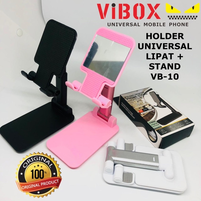 PROMO VIBKX PHONESTAND VB10 UNIVERSAL FOLDING DESKTOP ORIGINAL BELAJAR ONLINE ZOOM SEKOLAH HD23