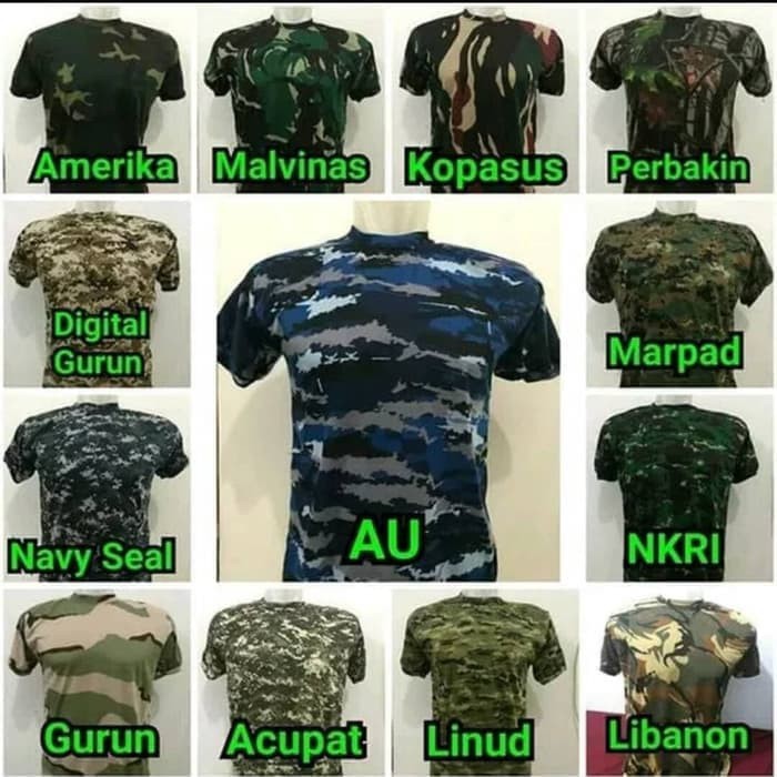 RPM  Tictac Kaos Loreng kaos polos army Security TNI polisi PENDEK dalaman