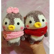 boneka rajut wedding / boneka rajut couple / boneka rajut pinguin