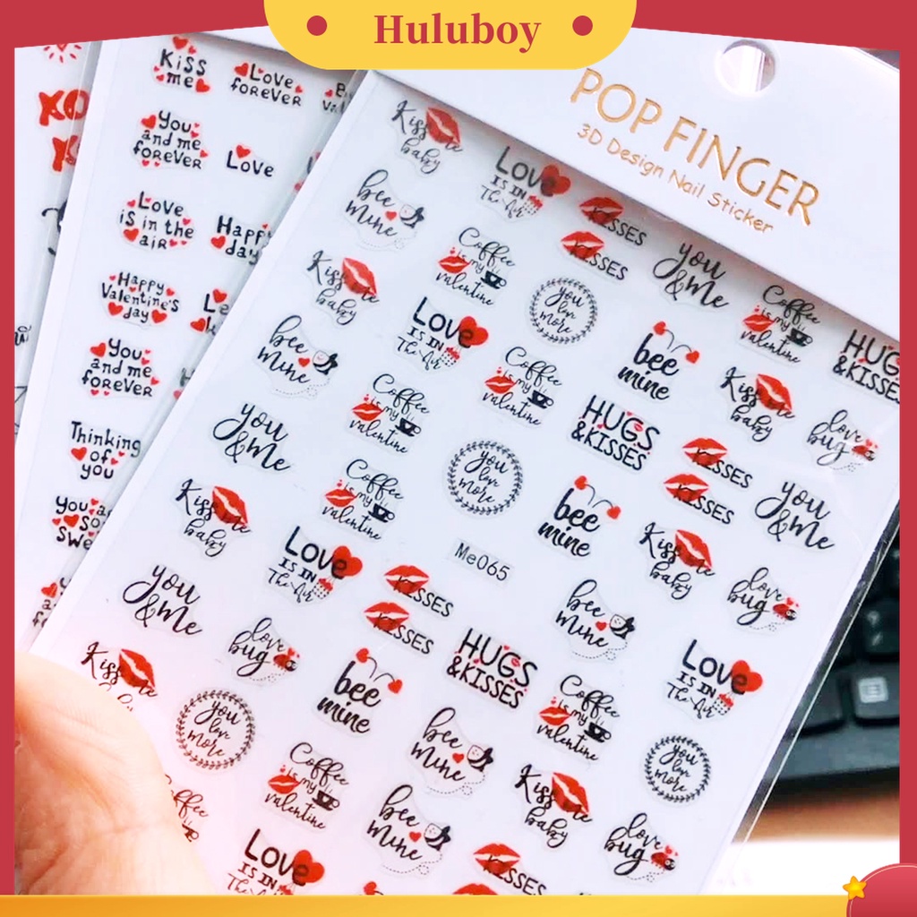 Huluboy Huluboy♡ Stiker Kuku 3D Motif Bunga Untuk Manicure