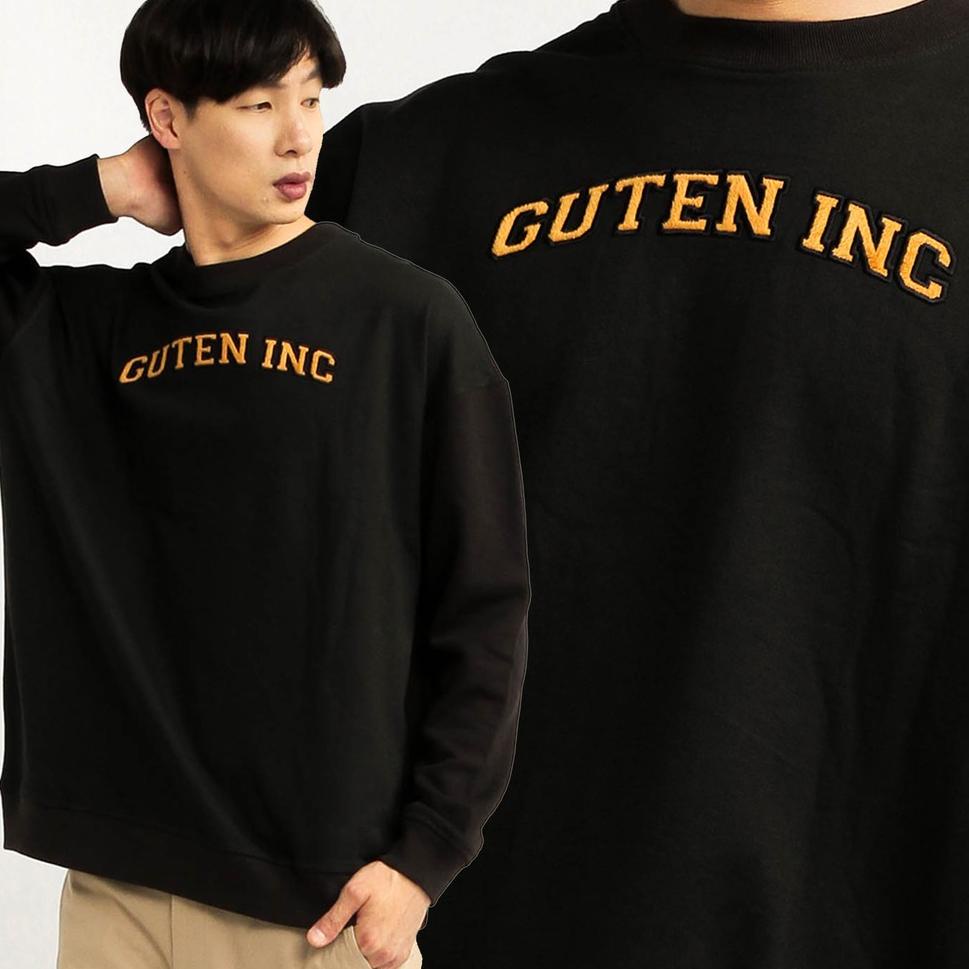 [KODE BARANG Q5982] OG College Black Orange Crewneck - Guteninc / Sweater Bordir Pria Guteninc