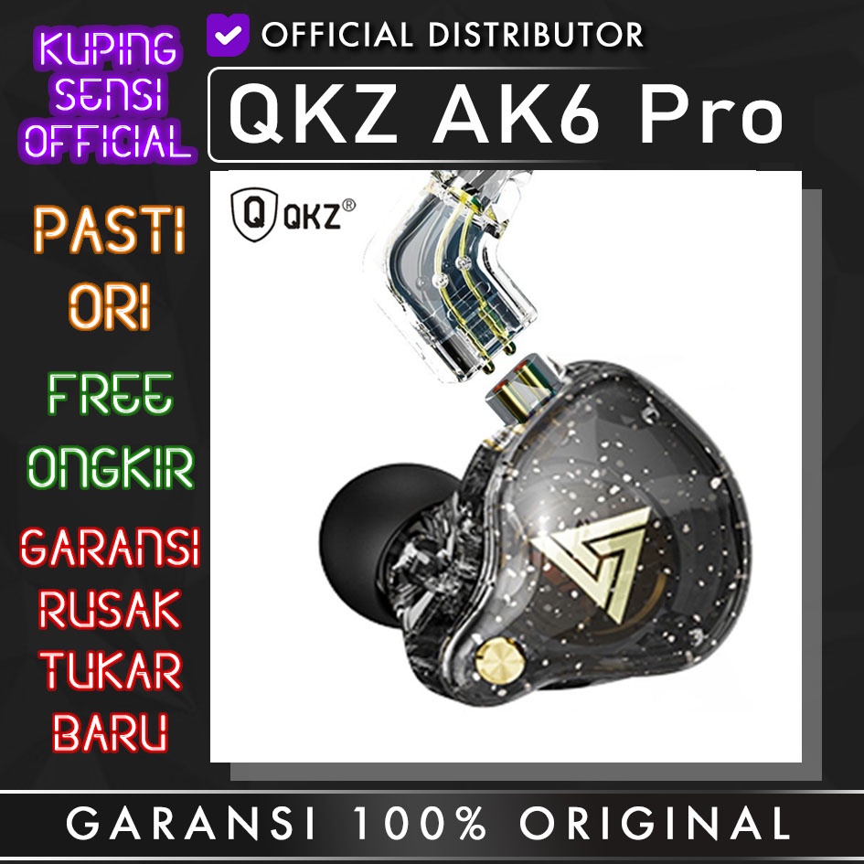 QKZ AK6 Pro Detachable Cable Sport Earphone with Mic alt kz edx pro-2