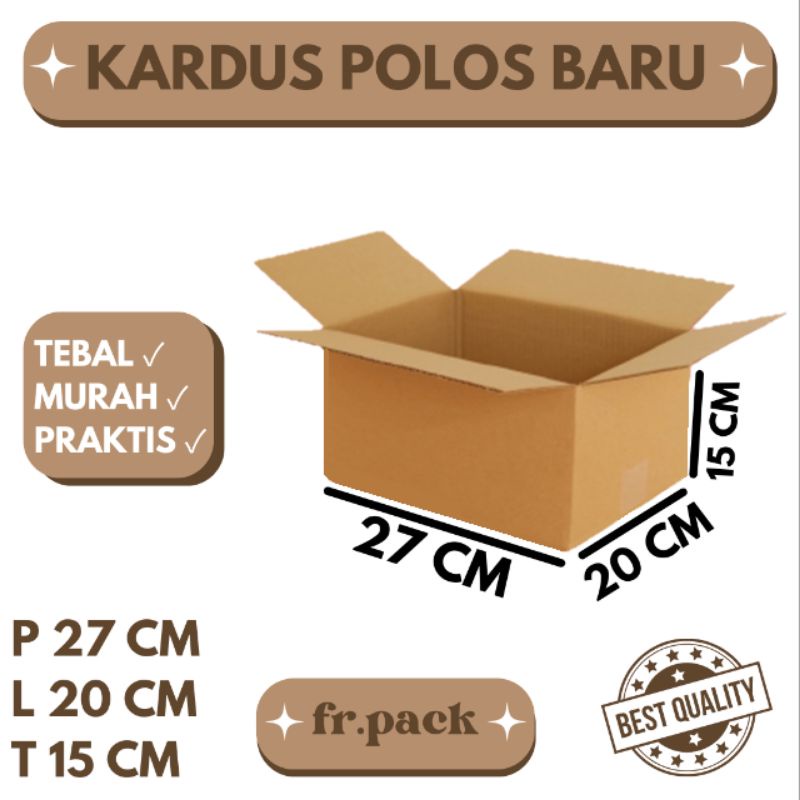 

KARDUS | BOX | KARTON POLOS BARU UKURAN 27X20X15 CM MURAH