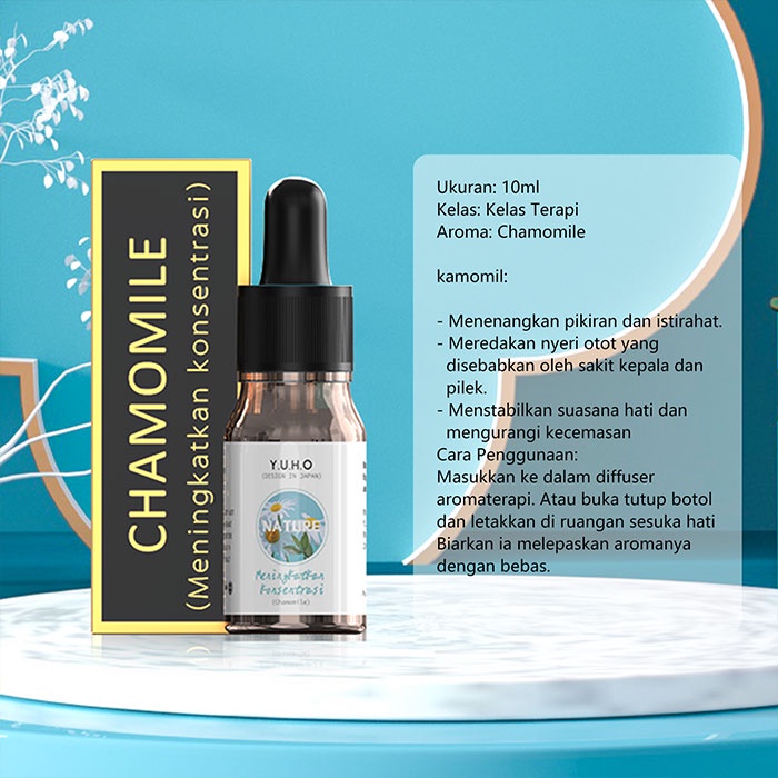 YUHO Diffuser humidifier mobil portable essential oil reed hampers safe care aromatheraphy pembersih udara Pelembab minyak esensial aromaterapi parfum pengharum uap ruangan air purifier penyejuk infuser minimisk-Y-Chamomile