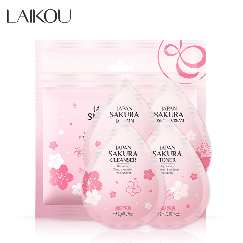 LAIKOU Sakura Krim Pemutih Toner Pelembab Mengencangkan Melembabkan Anti Penuaan 20 pcs