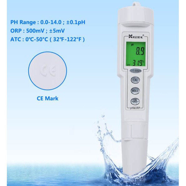 ORP and PH Meter Kedida CT-6821 Redox Meter 2 in 1 Digital Tester CT6821 Redox Kangen Water Air