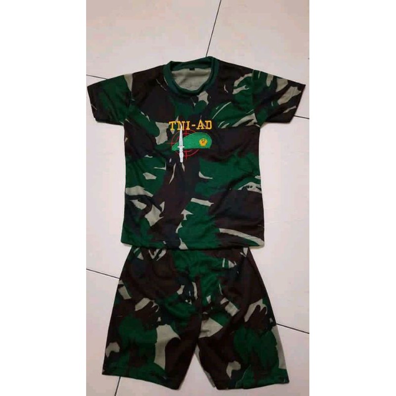 RPM setelan kaos loreng anak TNI ABRI SETELAN PENDEK LORENG ANAK