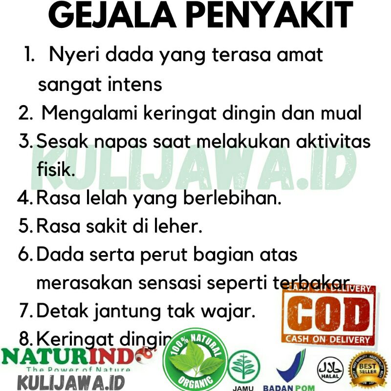 Obat Jantung Koroner Nyeri Dada Sesak Nafas Keringat Dingin Lelah Sakit Perut Leher Bengkak Herbal Ampuh Jamu Tradisional-2